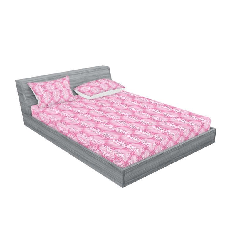 Microfiber Floral Sheet Set, Pink, King Sheet Set + 2 Pillowcases