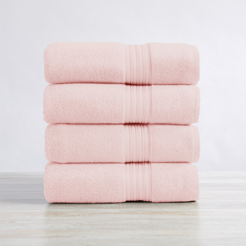 Super Soft 100% Cotton Quick-Dry Bath Towels, Pink