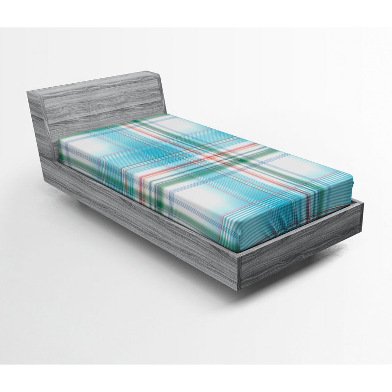 Microfiber Striped Fitted Sheet, Twin Fitted Sheet, Plaid