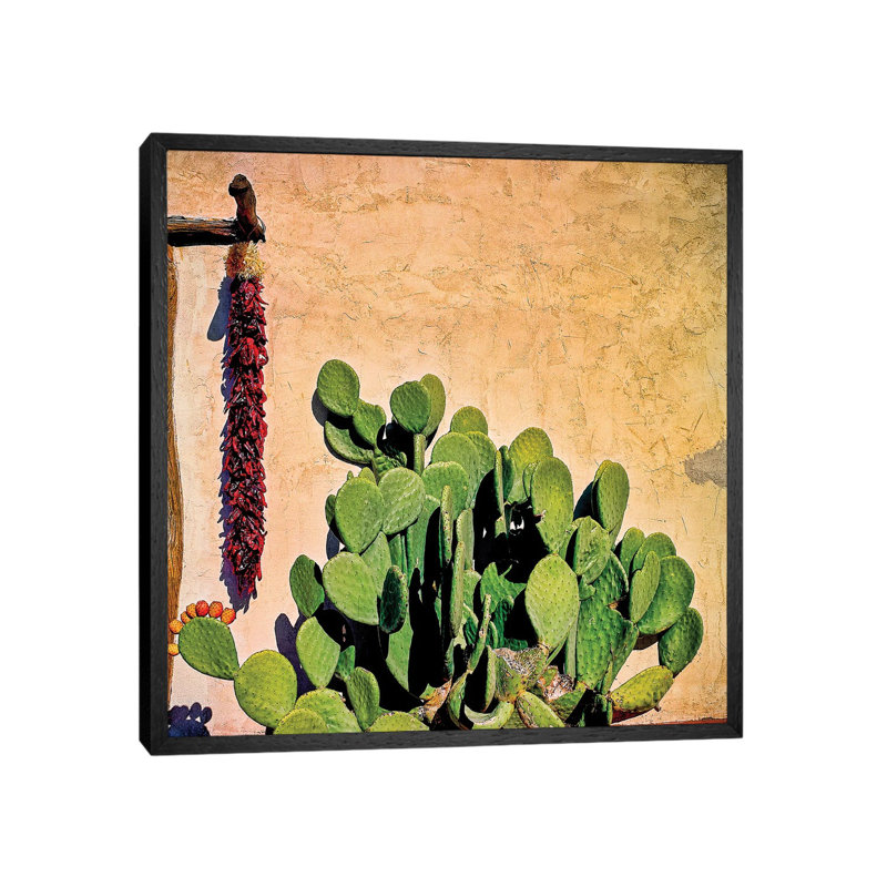 Prickly Pear And Chillis by Mark Paulda - Print on Canvas, 66.04cm H x 66.04cm W x 3.81cm D, Black Floater Framed