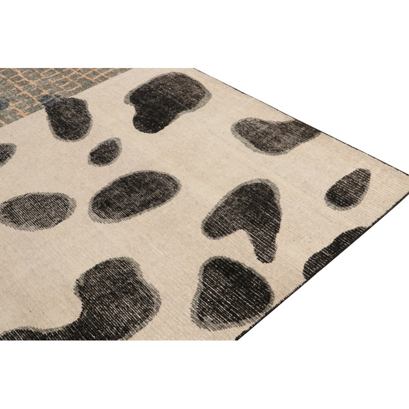 Distressed Homage Wool Abstract Area Rug, Rectangle 12' x 18'