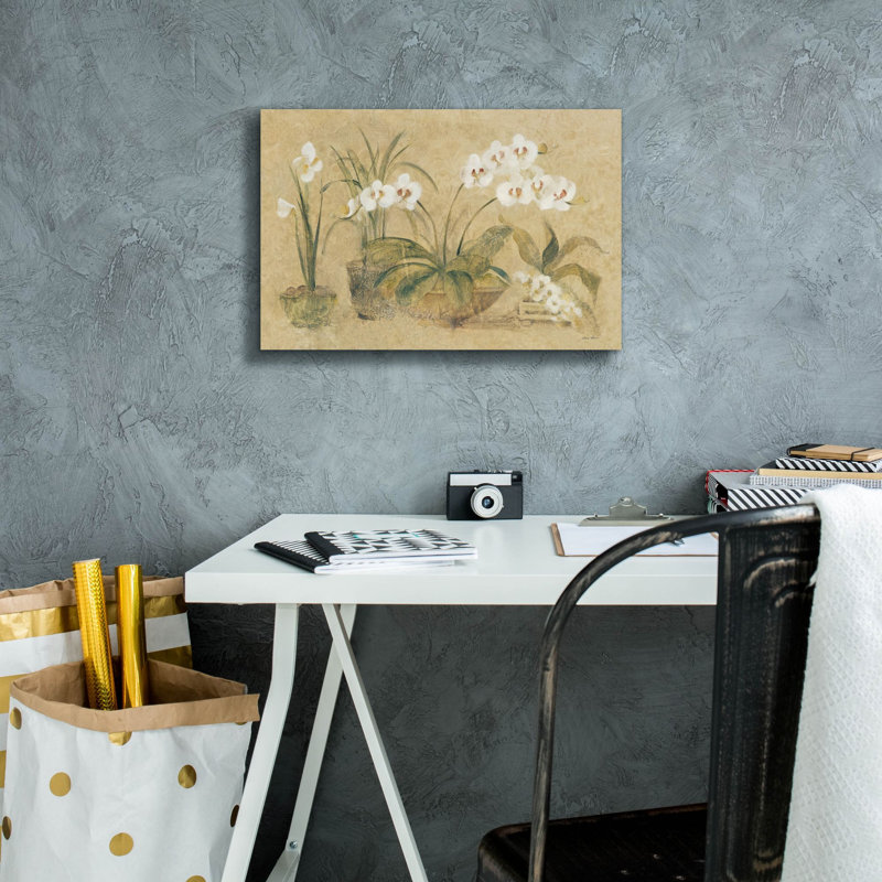 Toile rouge «Four Pots Orchids» par Cheri Blum, 18 po x 12 po Red Barrel Studio®, H 12 po x l 18 po x P 0,75 po
