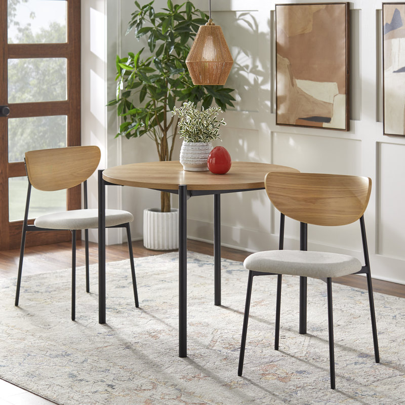 Jeremaiah Round Dining Set, 3 Pieces: Table, 2 Chairs