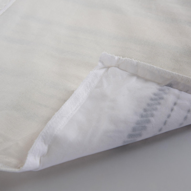 100% Cotton Down Filled Throw Pillow, White/Gray, Polyester