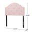 Tête de lit simple Blush avec coutures à boutons fascinantes et garniture cloutée attrayante recouverte de rosé