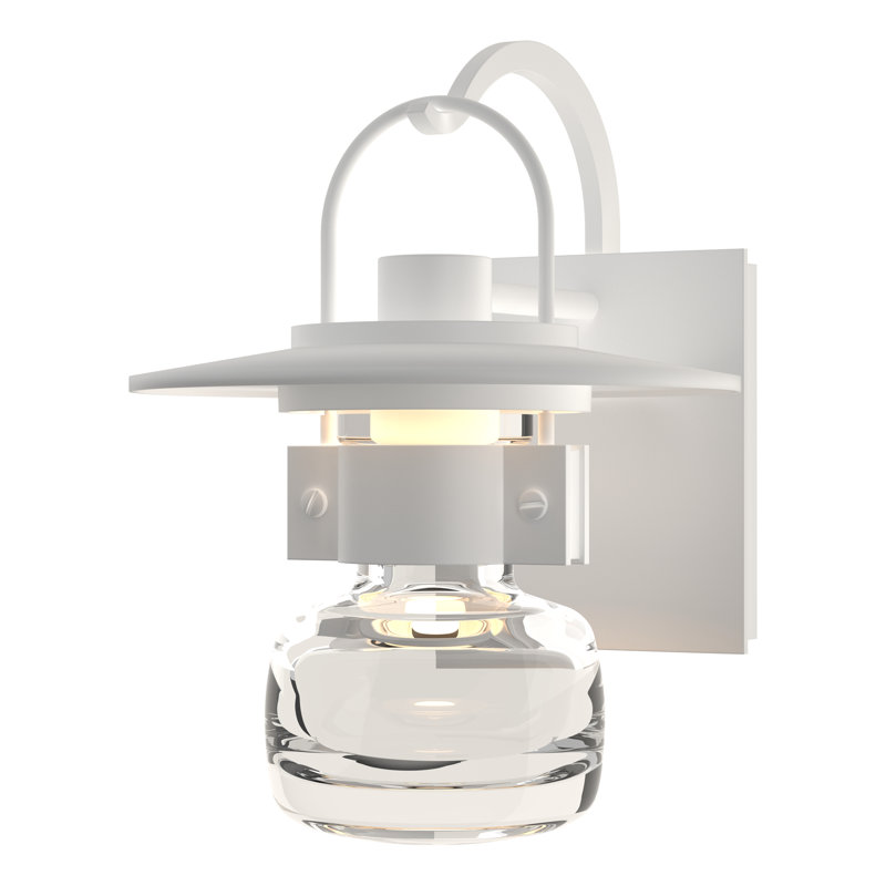 Mason Outdoor Wall Lantern, 9.7" H x 7.2" W x 8" D, White
