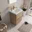 Meuble-lavabo autoportant avec lavabo en résine de pierre et armoire à finition brillante-1280767691
