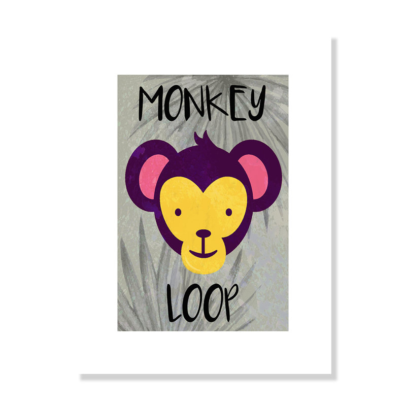 Monkey Loop Paper Print, 16" H x 12" W x 1" D, Paper
