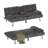 Chanet 65"W Modern Retro Corduroy Convertible Upholstered Reclining Sofa with Cup Holder-1974226814