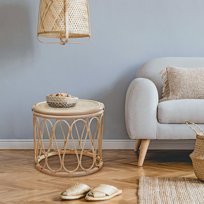 Forehand Drum End Table, Brown
