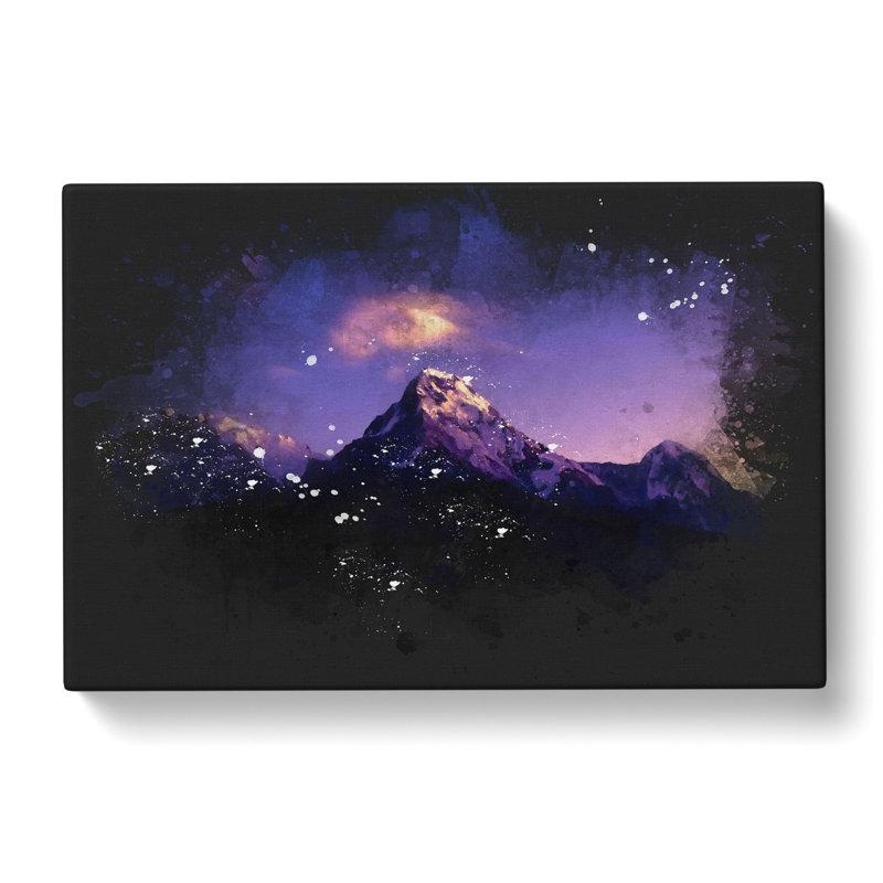 Mountains In Nepal At Night - Wrapped Canvas Painting, 35cm H x 50cm W x 3cm D