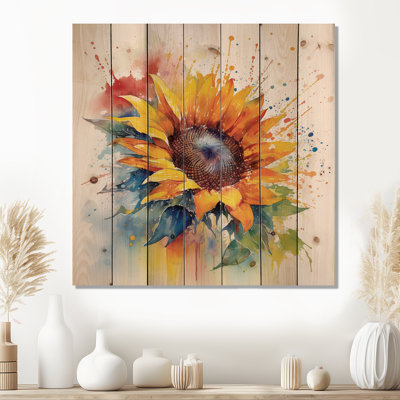 Isabelle - Art mural floral sur bois de pin naturel
