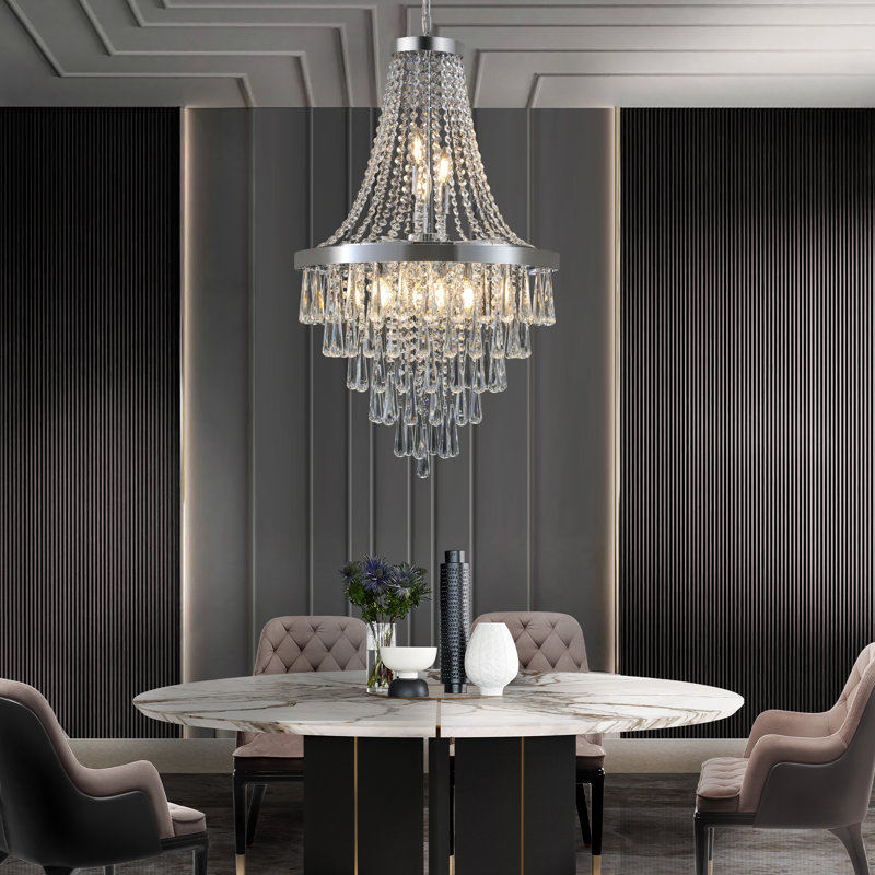11-Chrom dimmable iron crystal Chandeliers