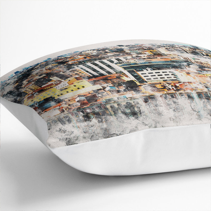 Square Cushion, 40cm H x 40cm W x 15cm D, White