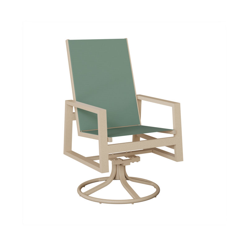 Chaise berçante berçante à haut dossier berçant Vida Berlin Gardens, Bleu sauge, Aluminium Luna multicolore