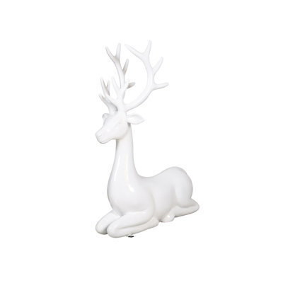 Cerf assis (blanc)