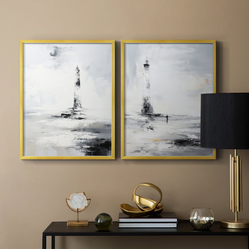 Reproduction encadrée NAUTICAL Series DV-Premium - prête à être accrochée - aucun clou requis - aucun clou requis, Doré