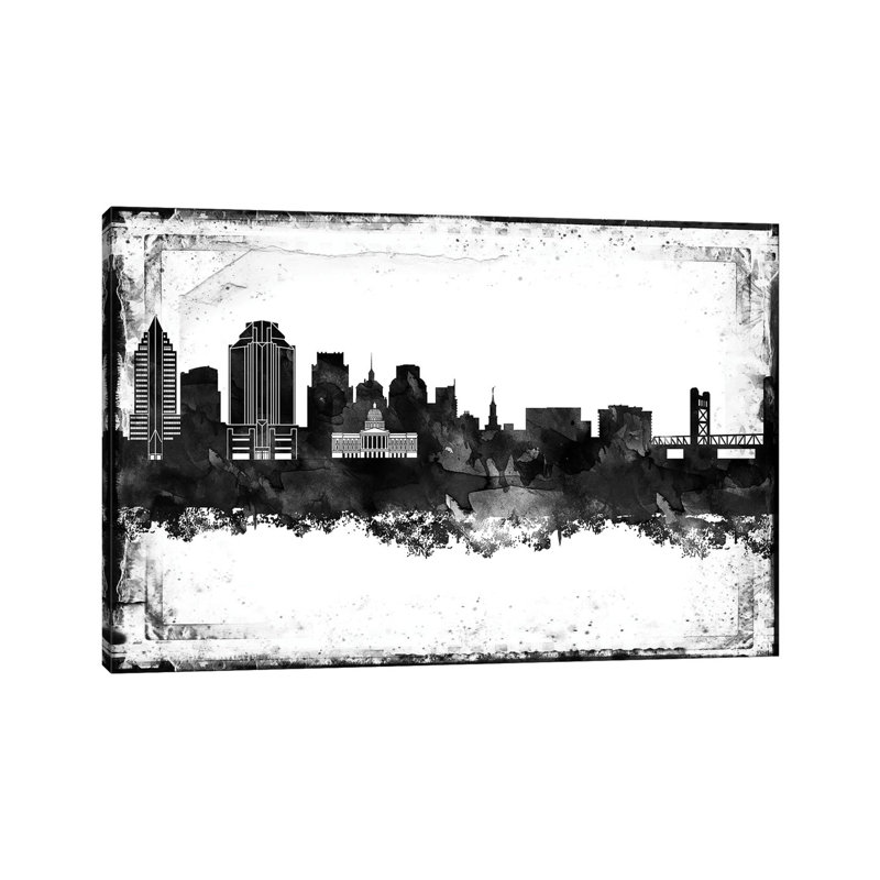 Sacramento Black & White Film 1 Piece Wrapped Canvas Wall Art, 66.04 cm H x 45.72 cm W x 1.91 cm D