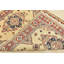Tapis beige / rouge en laine noué à la main de conception unique 4 pi 3 po x 5 pi 10 po