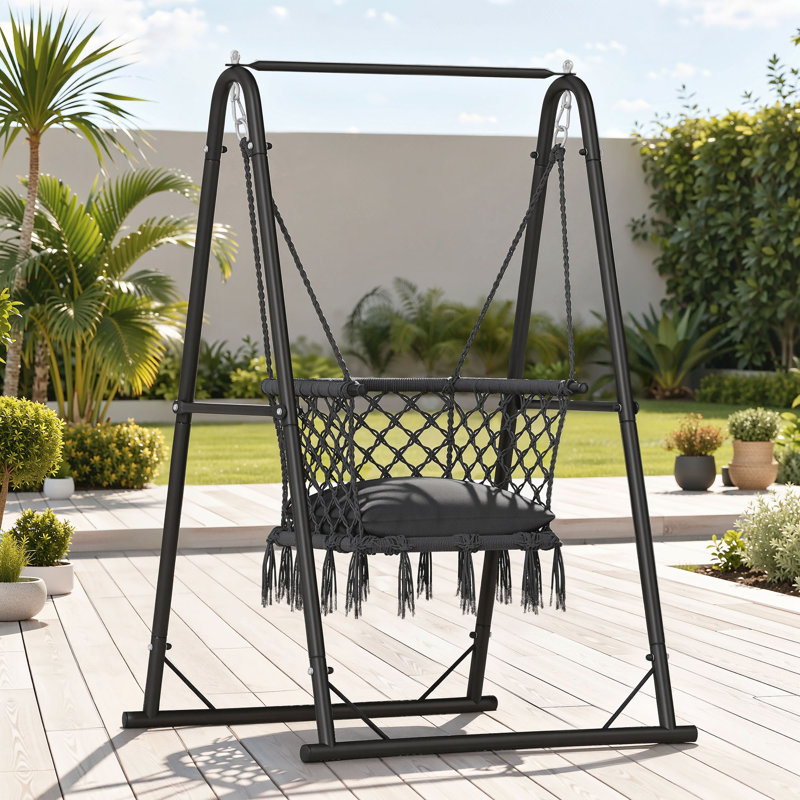 100 Person Porch Swing, Black, Black