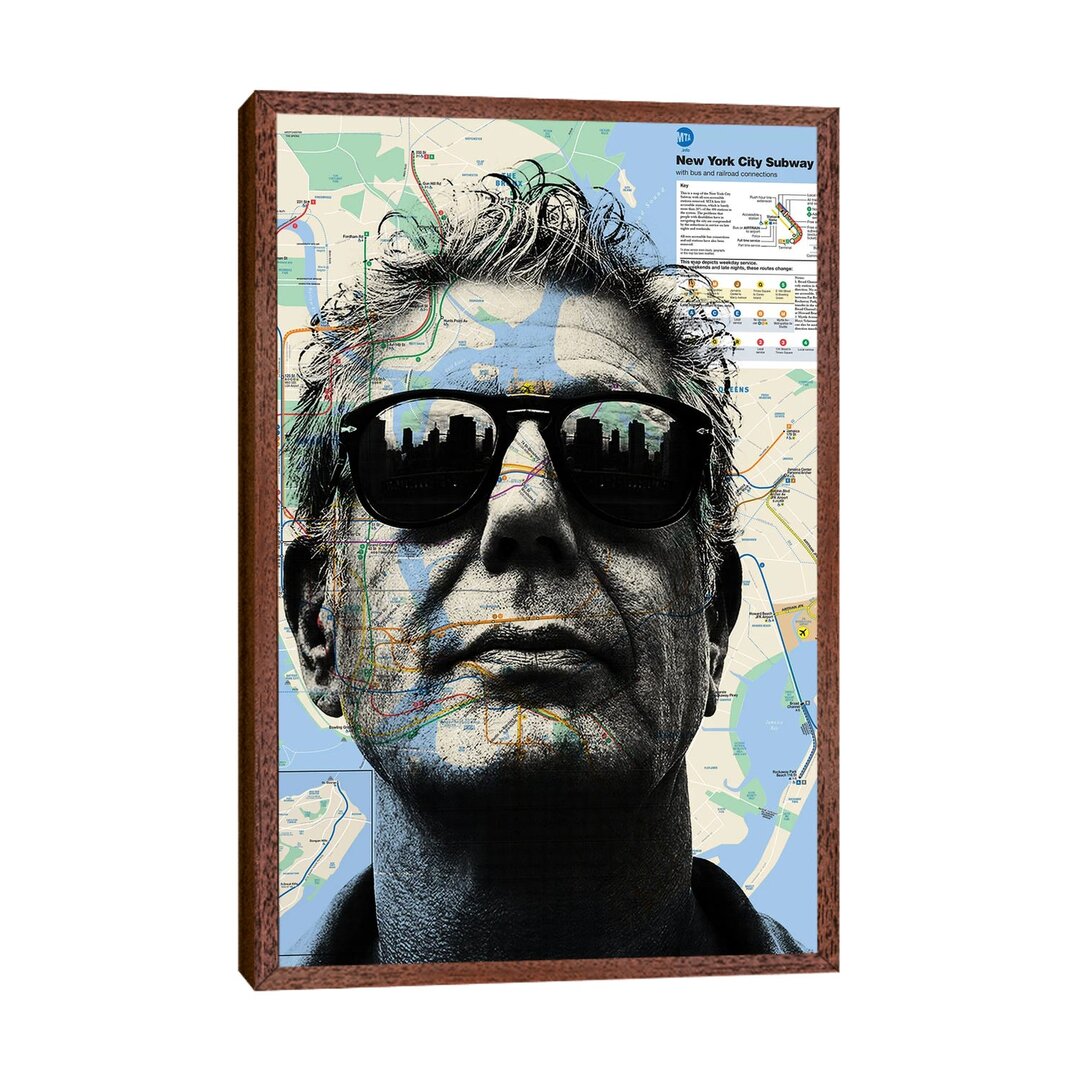 Leinwandbild Anthony Bourdain Map Art