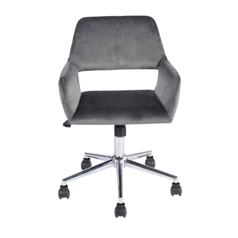 Primeaux Velvet Scandinavian Desk Chair, Grey