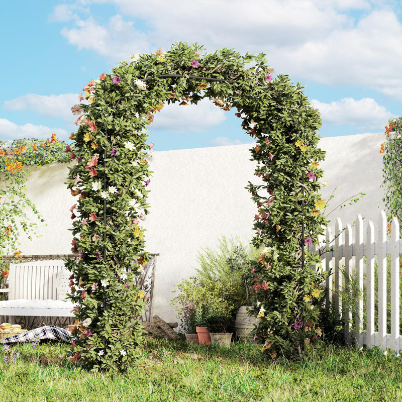 Treillis de jardin en métal 8 pi, tonnelle de jardin pour plantes grimpantes
