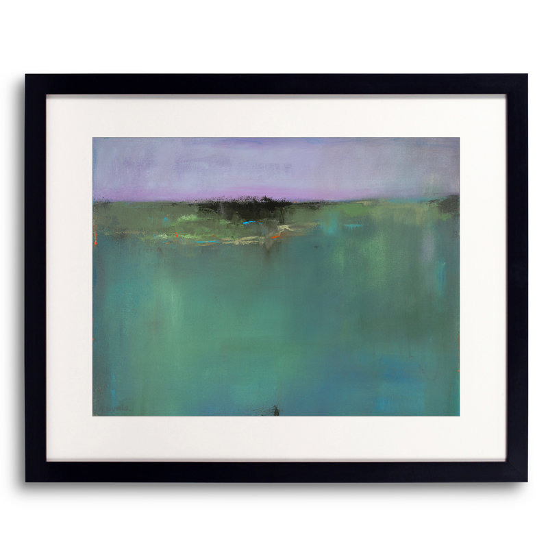 A New England Pond II Print Canvas, 17.25" H x 21.25" W x 0.88" D, Black Framed Paper, White