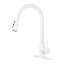 Robinet de cuisine en acier inoxydable avec douchette extractible - look moderne, installation rapide blanche et style de fonctionnement simple, acier, facilité et satisfaction, choix de régulation flexible de la température du débit d'eau