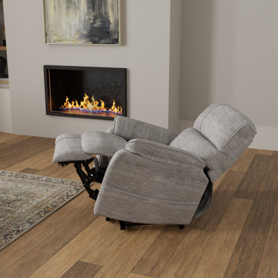 Fauteuil relevable moelleux en tissu colombe Lucie