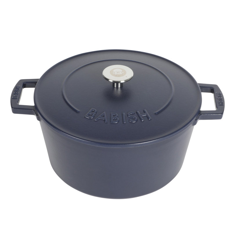 Cocotte en fonte émaillée 6 pintes Babish, Bleu