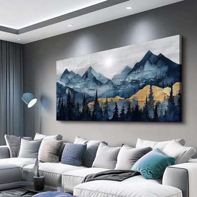 Canvas Wall Art For Living Room Wall Decor For Bedroom Office Wall Decoration Mountain Landscape Painting Abstract Pictures Artwork Room Aesthetic Home Decor 20X40 In