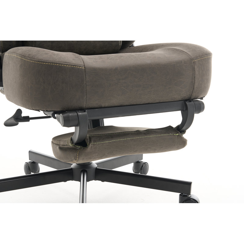 Fauteuil ergonomique pivotant en similicuir, Grey