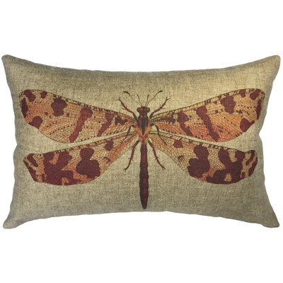  Dragonfly Linen Lumbar Pillow