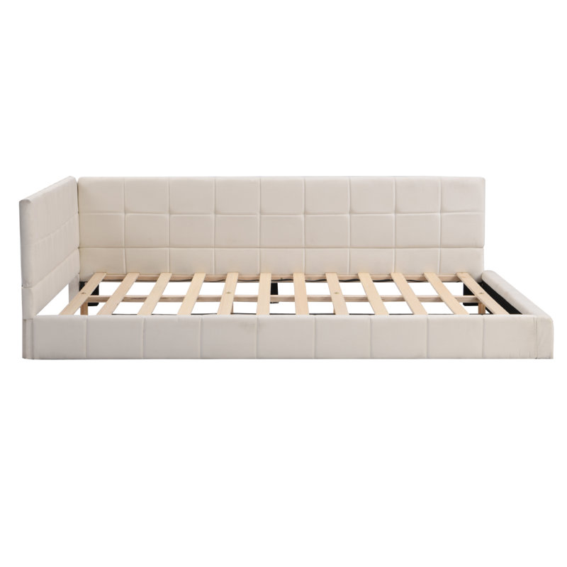 Barkha Upholstered Bed, Beige