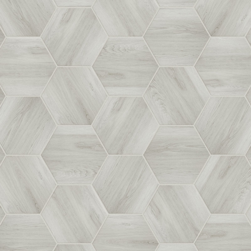 Natural 14" x 16.25" Pressed Porcelain Wood Look Wall & Floor Tile, White