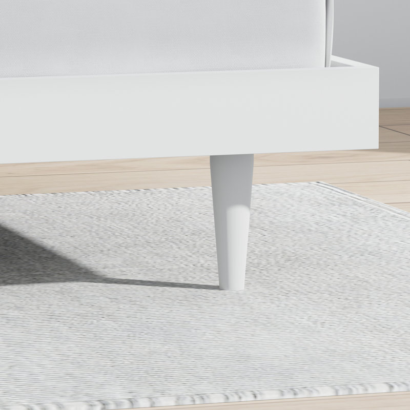 Wojcik Modern Wooden Bed Frame, White, Queen
