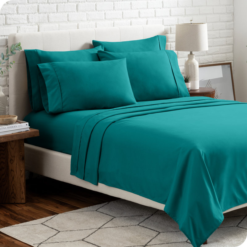 Microfiber Sheet Set with Bonus Pillowcase Set, Emerald, King