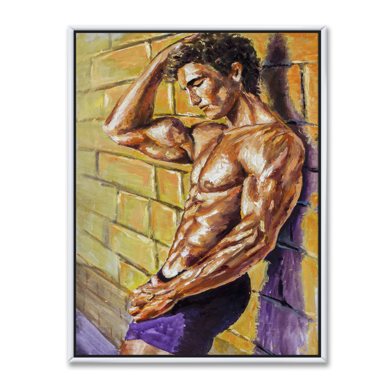 «Triceps Handsome Man», reproduction de peinture sur toile, Toile blanche encadrée, H 46 po x l 36 po x 1,5 po