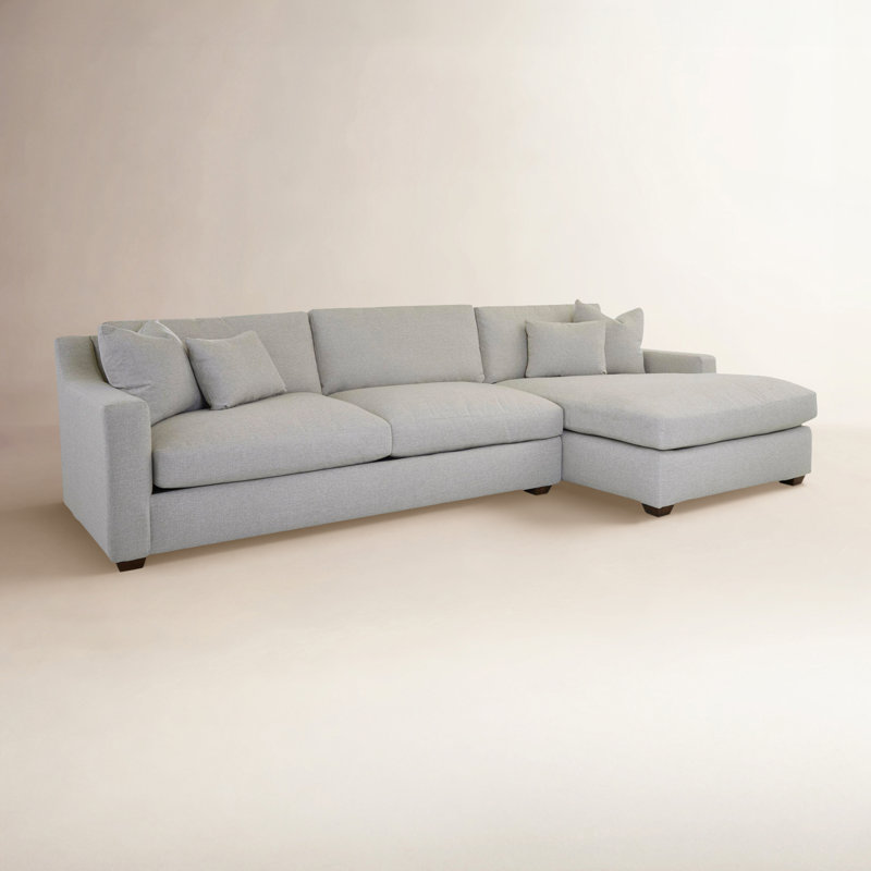 Rhodes 2 - Piece Upholstered Sectional, Left Hand Facing, Drusky Ivory Sustain® Basketweave
