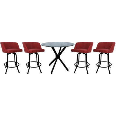 Heldreth 4 - Person Glass Top Four Leg Dining Set