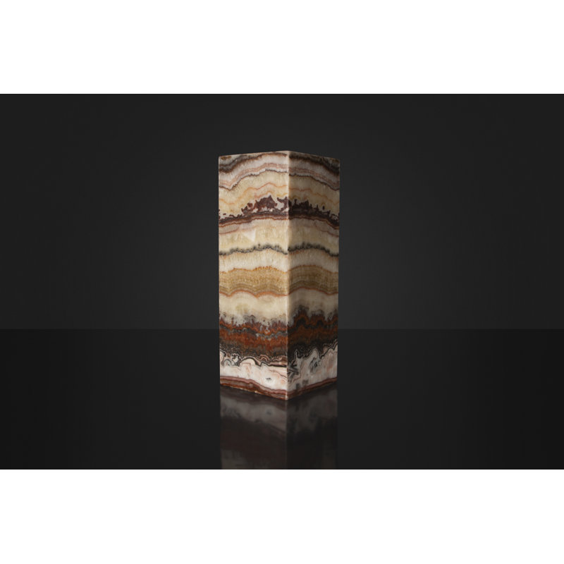Lampe de table 15,748 po rouge / beige / brun onyx
