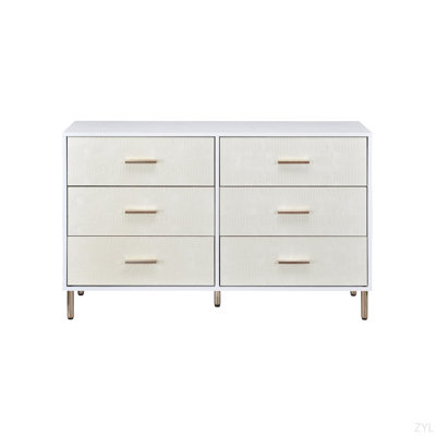 Commode blanche, champagne et or