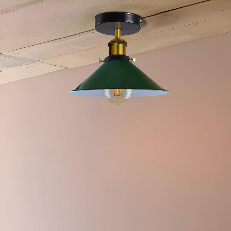 Denzel Semi Flush Mount, Green