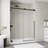 56" - 60" W X 75" H Single Sliding Frameless Shower Door With 5/16" (8mm) Clear Tempered Glass, Stainless Steel Frame, Explosion-Proof Film