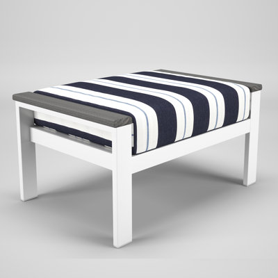 Townsend Metal Outdoor Ottoman With Sunbrella Cushion