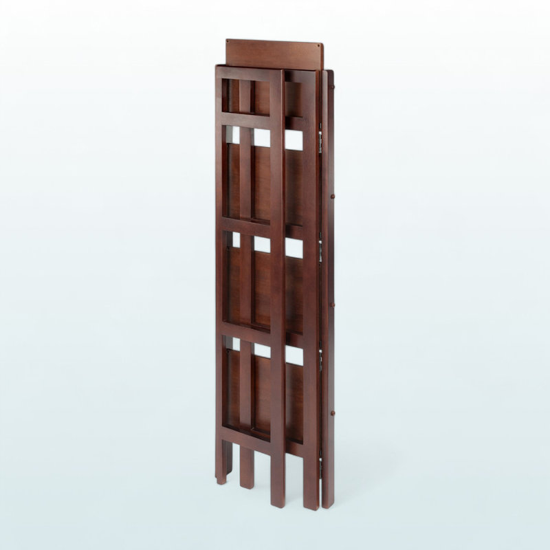 Macon Brown Freestanding Foldable Shelf with Narrow Tiers, 51.06'' H X 13.81'' W X 11.12'' D, Brown