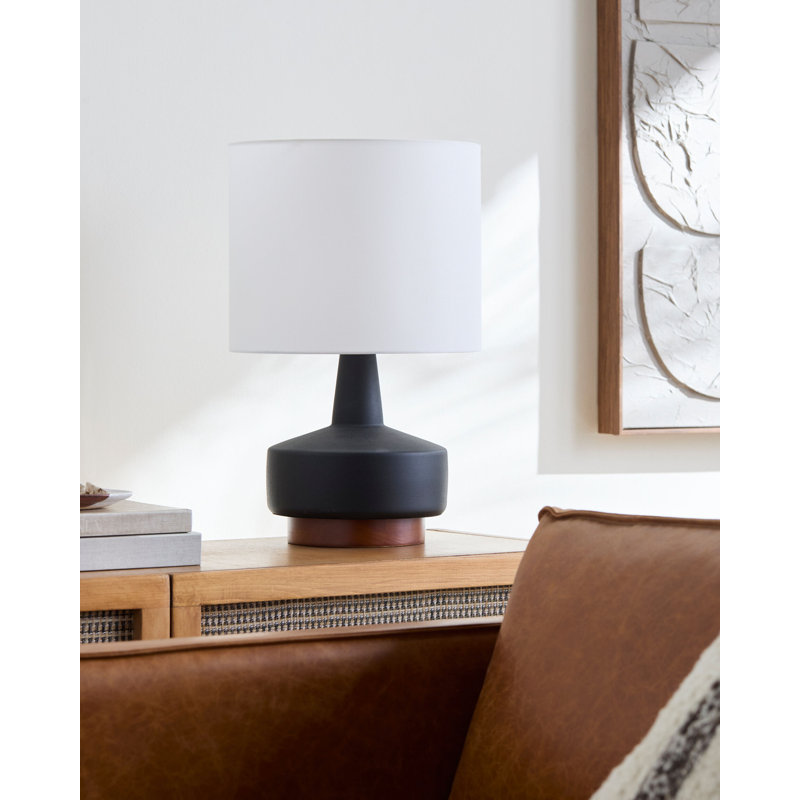 Ceramic Table Lamp, White, Black