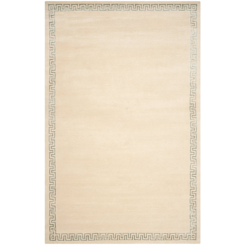 Nepalese Hand-Knotted Beige Area Rug, Rectangle 10' x 14'