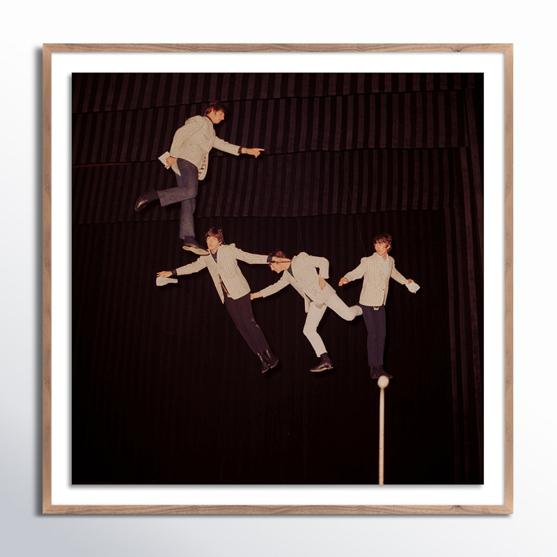 The Beatles Rehearse Print by Getty Images, 24" H x 24" W, Rustic Walnut Framed